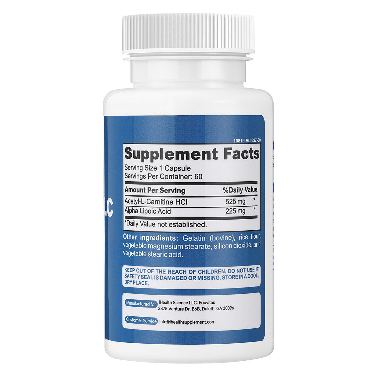 ALA/ALC 750 mg -60 Capsules